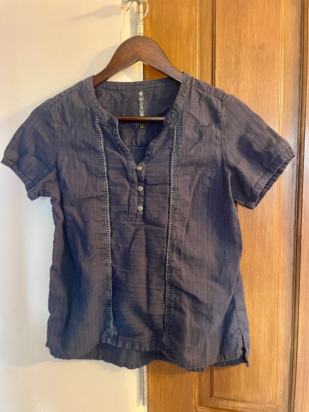 Kuhl Short-Sleeve Dark Blue Blouse Size S